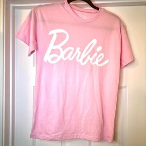 Official Barbie Light Pink Tee w/ White Cursive Barbie Logo - Mattel Brand 2024